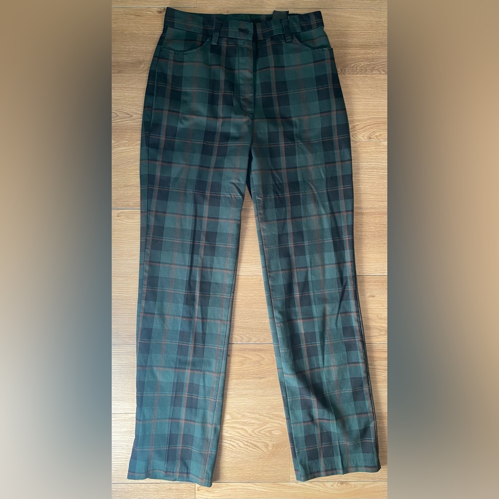 Monki Women’s Plaid Green Pants